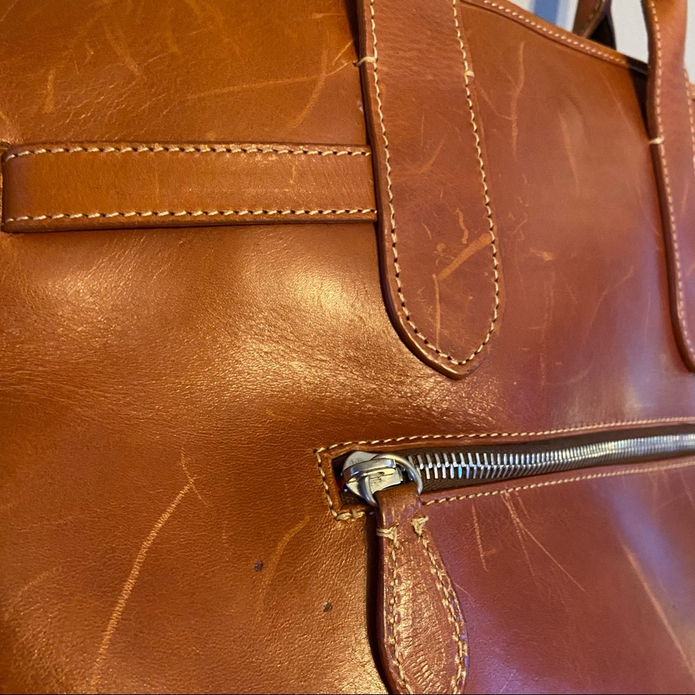 Dooney & Bourke Tan Leather Satchel Bag - Picture 6 of 12